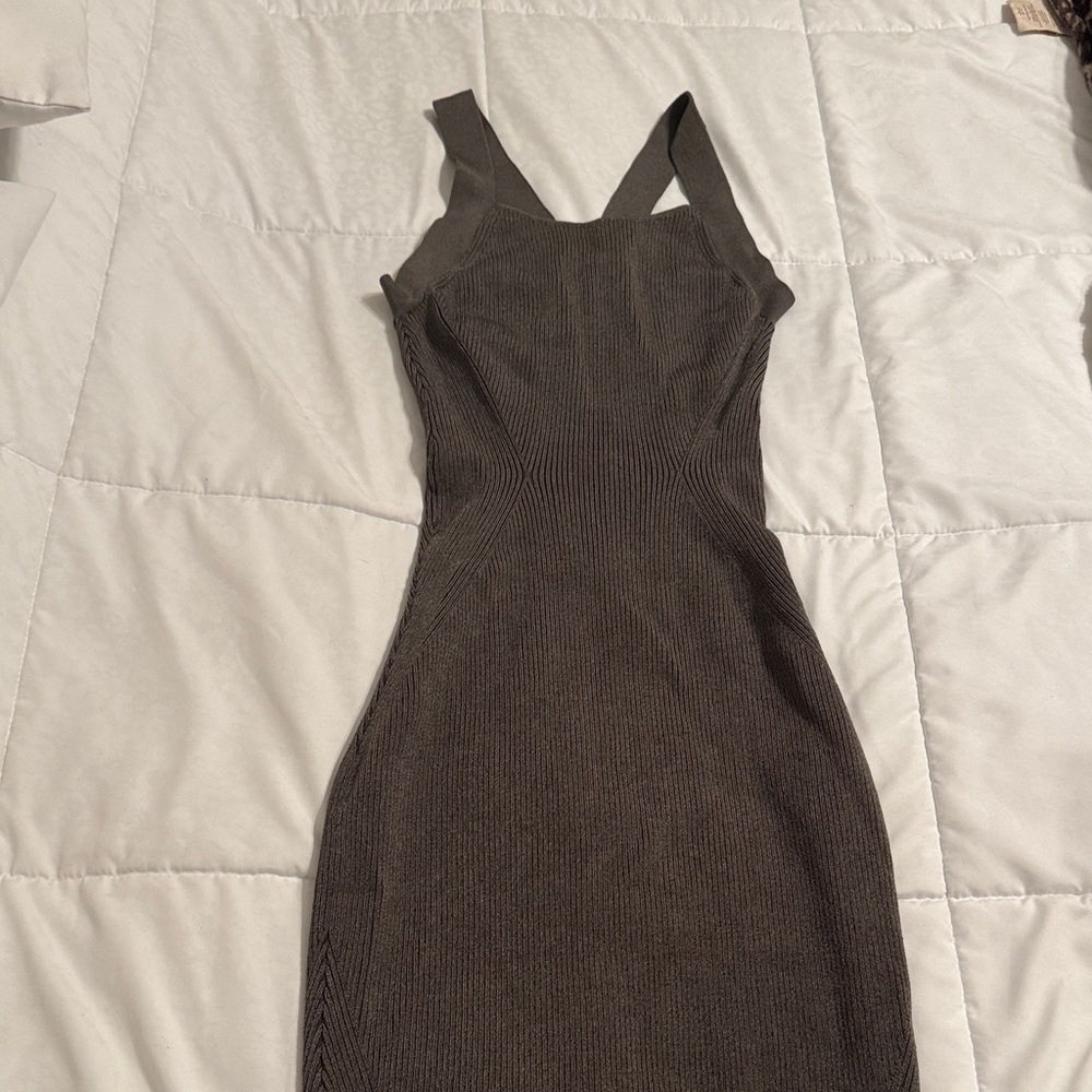 Bebe body con tank dress in army green